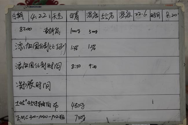 記錄操作時間、材料、工作環境及天氣等詳細數據